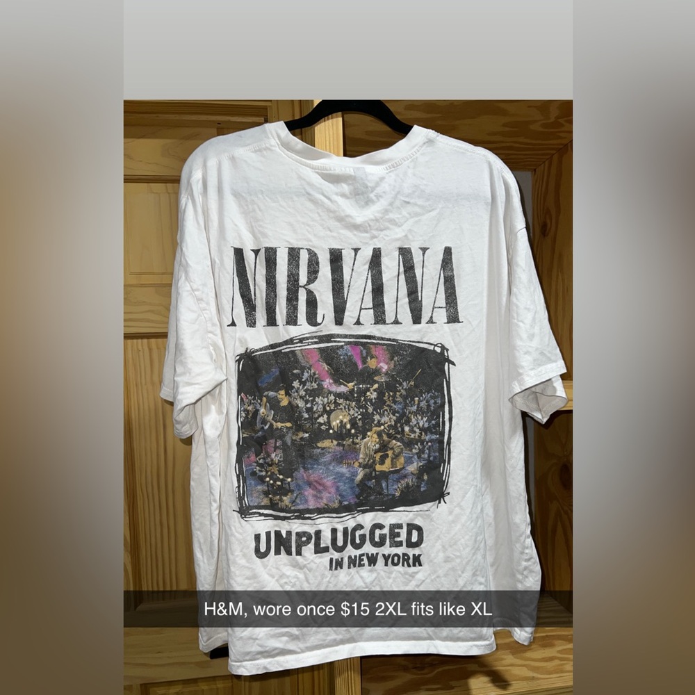 H&M White Nirvana Graphic Tee